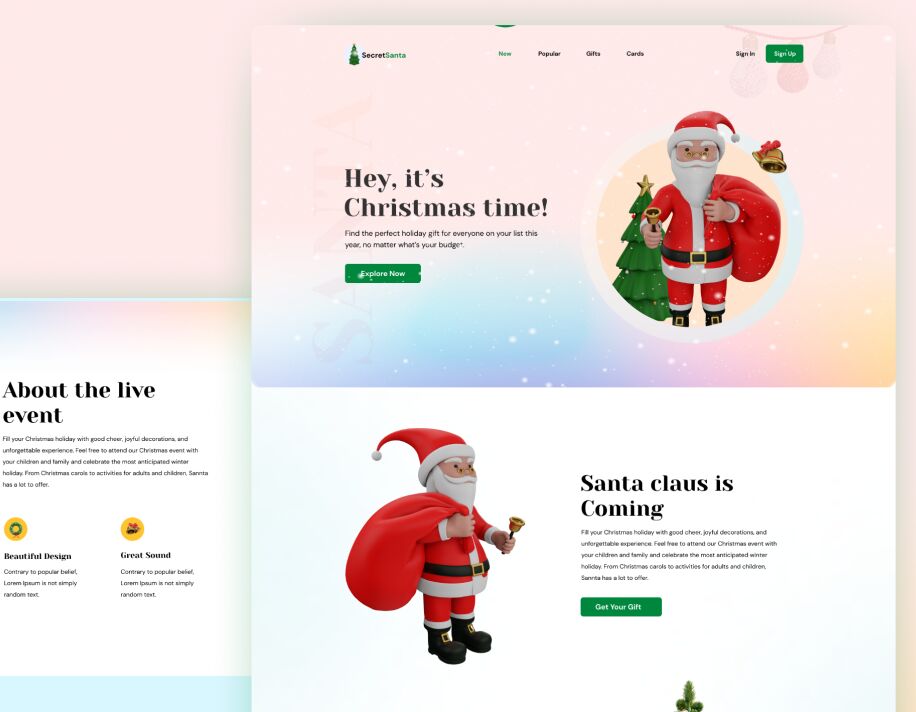 Secret Santa Christmas Landing Page